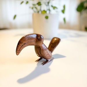 Vintage MCM Teak Toucan Bird